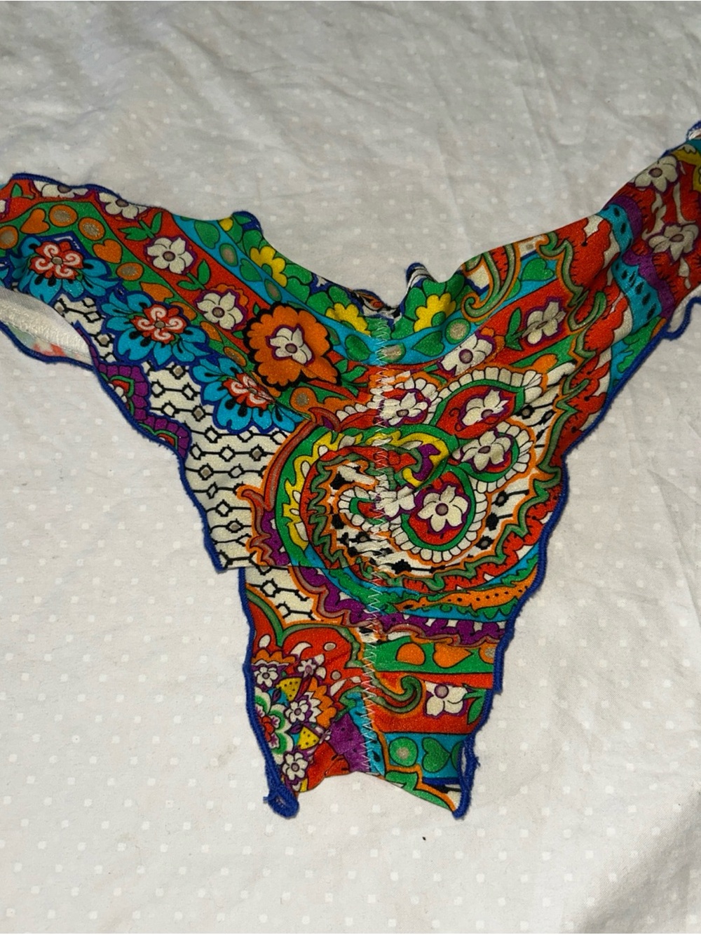 Luli Fama Blue Brazilian Multi Strap Scrunch Butt Bikini Bottoms Size Small